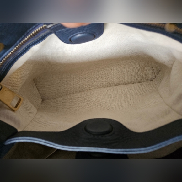 GUCCI 2 Way Bamboo Leather Small Shopper Navy 336032 - Picture 14 of 17